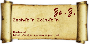 Zsohár Zoltán névjegykártya