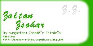 zoltan zsohar business card